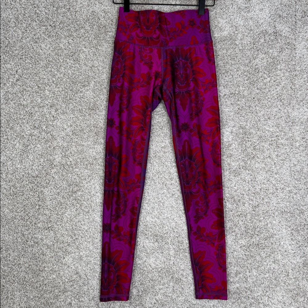 Terez Ruby Amethyst‎ Damask Hi-Shine Legging Size XS